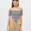 off shoulder striped top 1