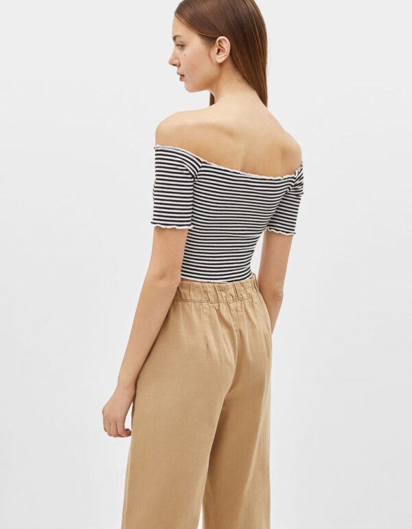 off shoulder striped top 2