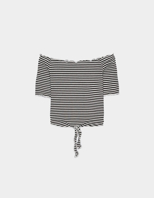 off shoulder striped top 4